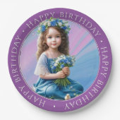 Assiettes En Carton Bonne plaque de papier rond d'anniversaire (Devant)