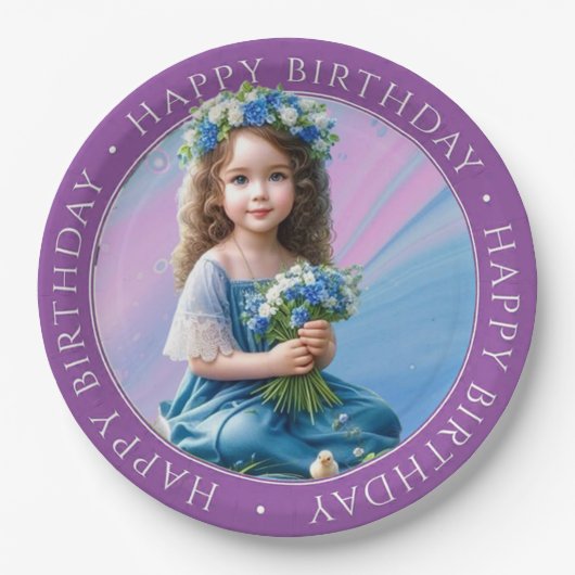 Assiettes En Carton Bonne plaque de papier rond d'anniversaire (Devant)