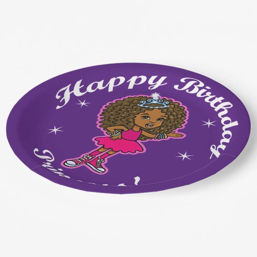 Assiettes En Carton Bonne princesse d'anniversaire ! (Angle)