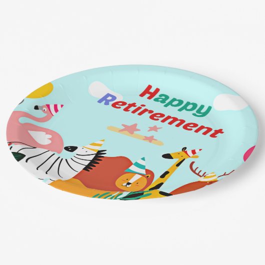 Assiettes En Carton Bonne retraite. Faisons la fête ! (Angle)