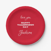 Assiettes En Carton Bonne Saint Valentin Chic Rouge Saint Valentin (Devant)
