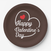 Assiettes En Carton Bonne Saint-Valentin, coeur lavé ID734 (Devant)