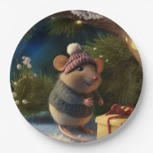 Bonne Souris d'hiver avec plaque de papier