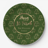 Assiettes En Carton Bonne St. Patrick Shamrock Green Clovers Irlandais (Devant)