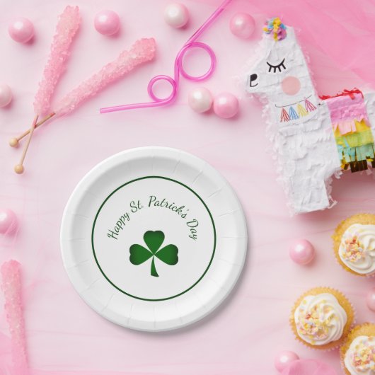 Assiettes En Carton Bonne St. Patrick's Day shamrock vert (Fête)