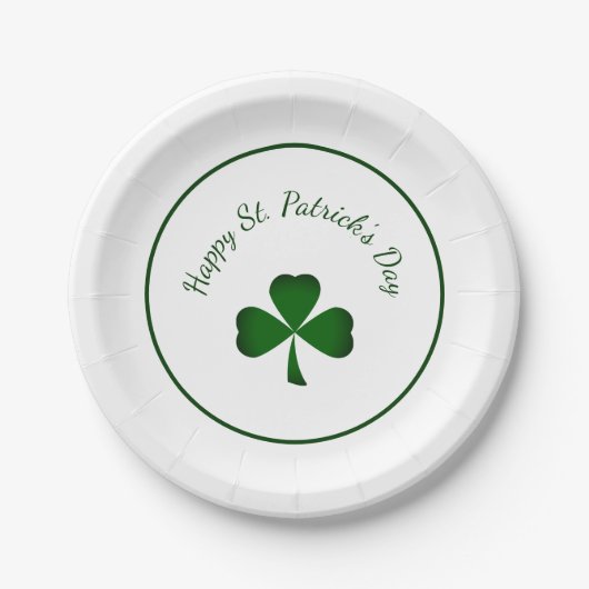 Assiettes En Carton Bonne St. Patrick's Day shamrock vert (Devant)