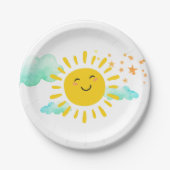 Assiettes En Carton Bonne Sunshine fête d'anniversaire (Devant)