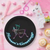 Assiettes En Carton Bonnes Fêtes - Caribou électrique (Fête)