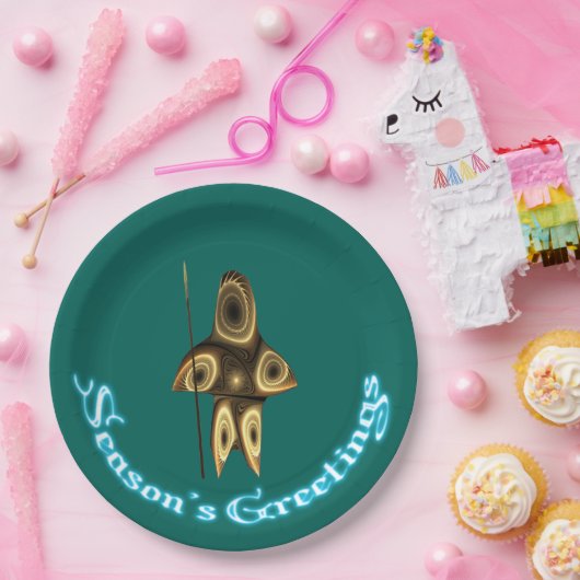 Assiettes En Carton Bonnes Fêtes - Chasseur inuit fragile (Fête)