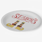 Assiettes En Carton Bonnes Fêtes Elf Chaussures (Angle)