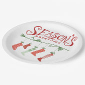 Assiettes En Carton Bonnes Fêtes et objets de Noël (Angle)