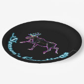 Assiettes En Carton Bonnes Fêtes - Oie électrique (Angle)