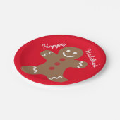 Assiettes En Carton Bonnes fêtes plaque à papier de pain d'épice (Angle)