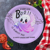 Assiettes En Carton Boo Baby shower Halloween violet à thème mignon fê