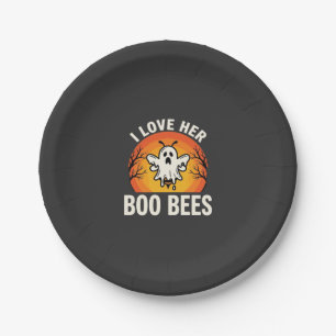 Assiettes En Carton Boo Bees Halloween Ghost Bee Drôle Design_1