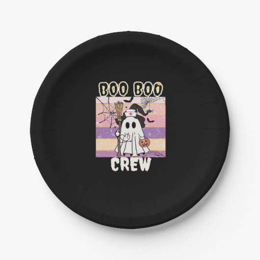 Assiettes En Carton Boo Boo Crew Halloween Ghost Nurse Essential T-Shi (Devant)