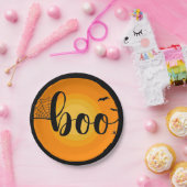 Assiettes En Carton Boo chauves-souris spider web typographie hallowee (Fête)