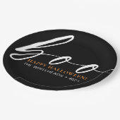 Assiettes En Carton Boo Cute Happy Halloween Noir (Angle)