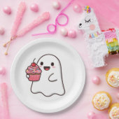 Assiettes En Carton Boo day cupcake rose (Fête)