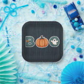 Assiettes En Carton BOO Denim Rustic Country Citrouille Ghost Hallowee (Fête)