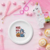 Assiettes En Carton Boo Halloween Éffrayante vache fantôme (Fête)