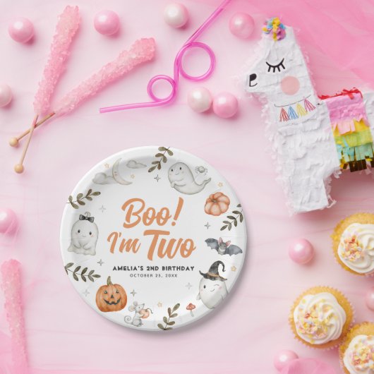 Assiettes En Carton Boo ! Je suis deux plaques de papier d'anniversair (Fête)