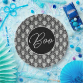Assiettes En Carton Boo ! Plaque en papier Damas de crâne gothique (Fête)