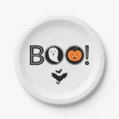 Assiettes En Carton Boo ! Plaque en papier d'Halloween (Devant)