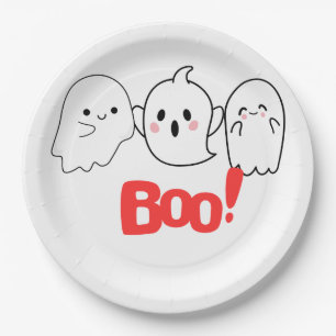 Assiettes En Carton Boo ! Plaques papier Halloween éffrayantes et amus