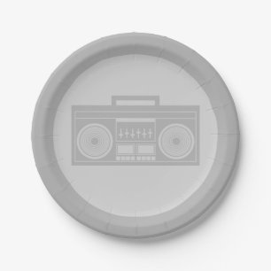 Assiettes En Carton Boombox Music Art COULEUR PERSONNALISÉE