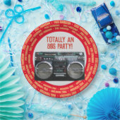 Assiettes En Carton Boombox Parti des années 80 (Fête)