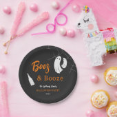 Assiettes En Carton Boos & Booze Adulte Halloween Chic Black Invitatio (Fête)