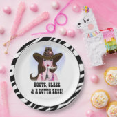 ASSIETTES EN CARTON "BOOTS, CLASS & A LOTTA SASS !" (Fête)