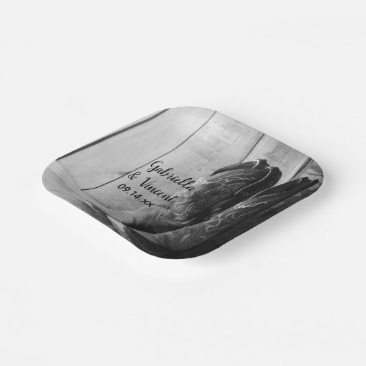 Assiettes En Carton Boots rustiques Cowboy Pays Mariage occidental (Angulaire)