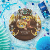 Assiettes En Carton Boots rustiques Lumières à cordes florales Personn (Fête)