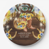 Assiettes En Carton Boots rustiques Lumières à cordes florales Personn (Devant)