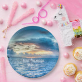 Assiettes En Carton Bora Bora Ocean View Photographie Papier Tissu (Fête)