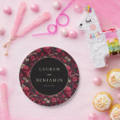 Assiettes En Carton Bordeaux Gothic Paisley Wedding (Fête)