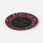 Assiettes En Carton Bordeaux Gothic Paisley Wedding (Angle)