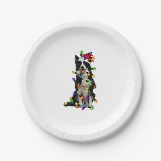 Assiettes En Carton Border Collie Christmas (Devant)