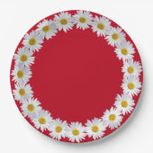 Assiettes En Carton Bordure Bleue Bleue Sur Rouge (Devant)