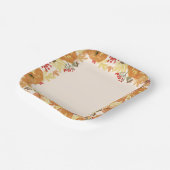 Assiettes En Carton Bordure Brown rouge et orange (Angulaire)