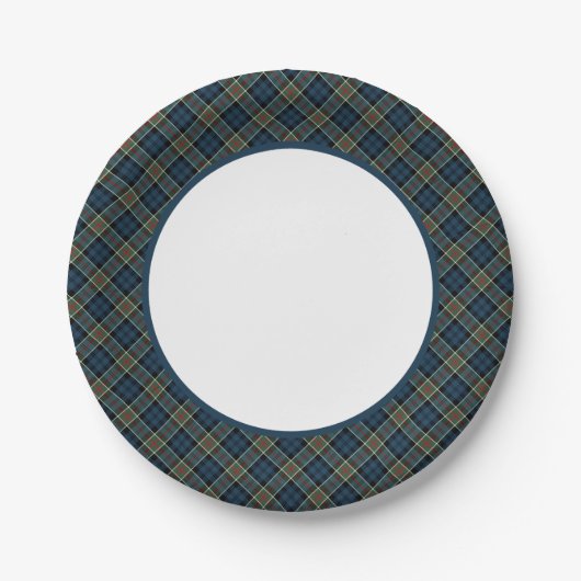 Assiettes En Carton Bordure Clan Colquhoun et Calhoun Tartan (Devant)
