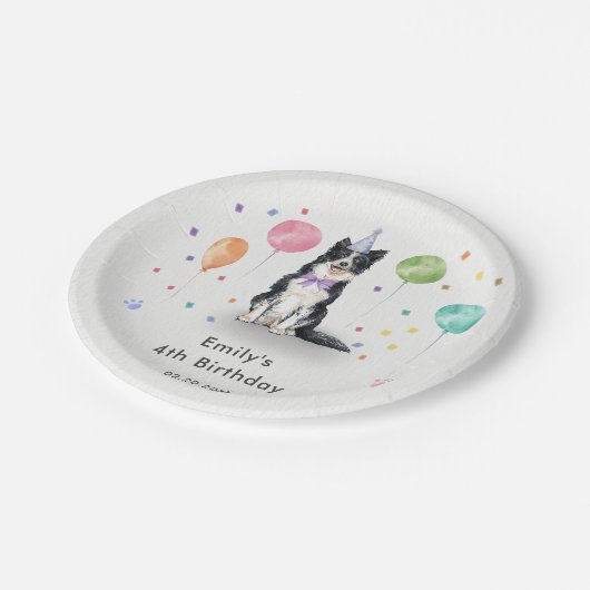 Assiettes En Carton Bordure Collie Chien Chien Chien Chien Chien Anniv (Angle)