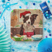 Assiettes En Carton Bordure Collie Gîtes : Noël festif (Fête)