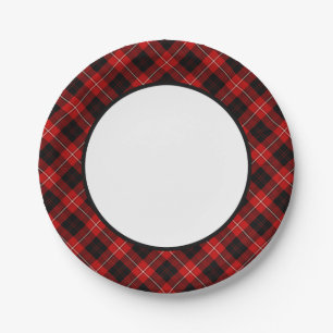 Assiettes En Carton Bordure de Clan Cunningham Tartan