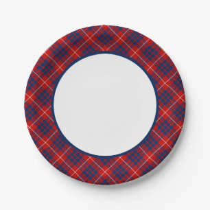 Assiettes En Carton Bordure de Clan Hamilton Tartan