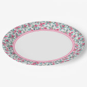 Assiettes En Carton Bordure de Flamant rose rose (Angle)