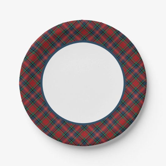 Assiettes En Carton Bordure de MacPherson Clan Tartan (Devant)
