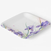 Assiettes En Carton Bordure Iris Violet En Blanc (Angulaire)